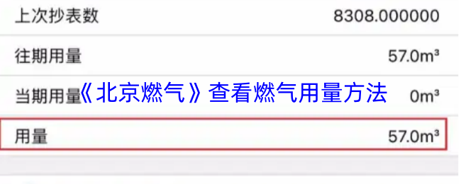 《北京燃气》查看燃气用量方法
