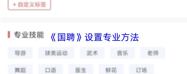 《国聘》设置专业方法