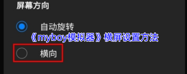 《myboy模拟器》横屏设置方法