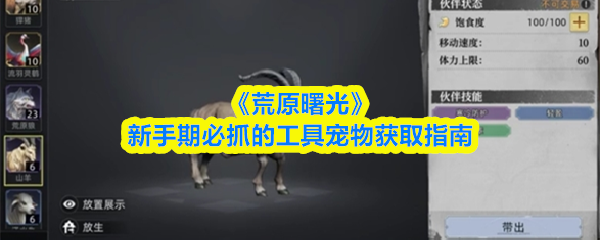 《荒原曙光》新手期必抓的工具宠物获取指南