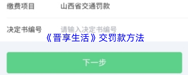 《晋享生活》交罚款方法