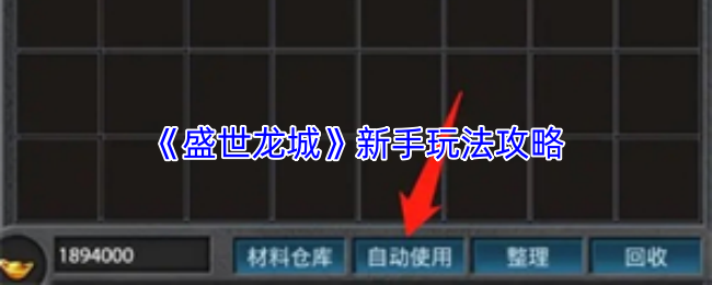 《盛世龙城》新手玩法攻略