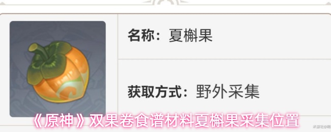 《原神》双果卷食谱材料夏槲果采集位置