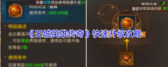 《王城英雄传奇》快速升级攻略