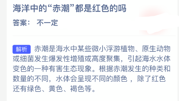 海洋中的赤潮都是红色的吗