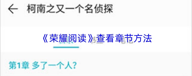 《荣耀阅读》查看章节方法