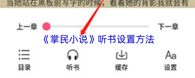 《掌民小说》听书设置方法