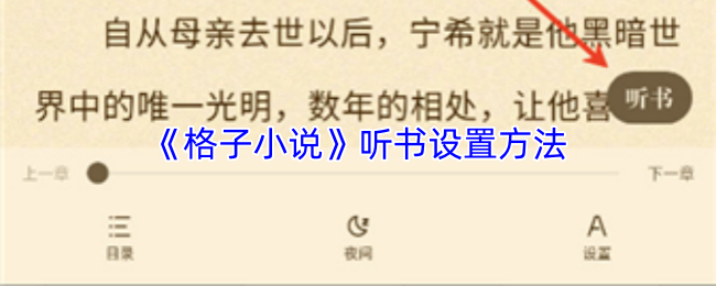 《格子小说》听书设置方法