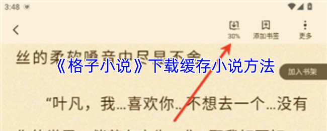 《格子小说》下载缓存小说方法