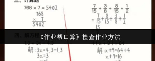 《作业帮口算》检查作业方法