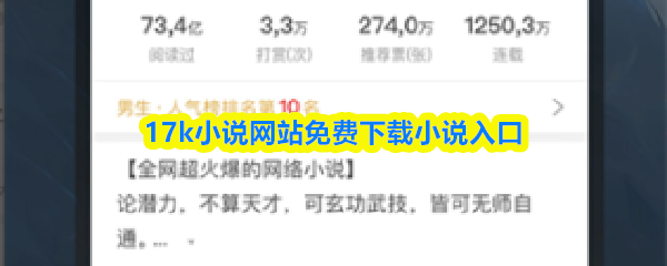 17k小说网站免费下载小说入口