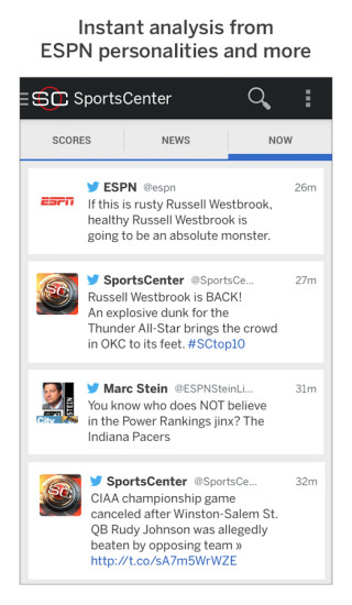 ESPN比分中心手机软件app截图