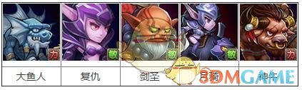 《刀塔传奇》诸王争霸英雄等级划分