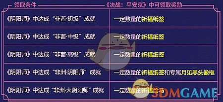 《决战平安京》联动阴阳师活动奖励介绍