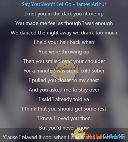 Say You Won't Let Go中英文歌詞James Arthur 