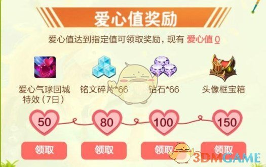 《王者荣耀》爱心大作战爱心值奖励内容
