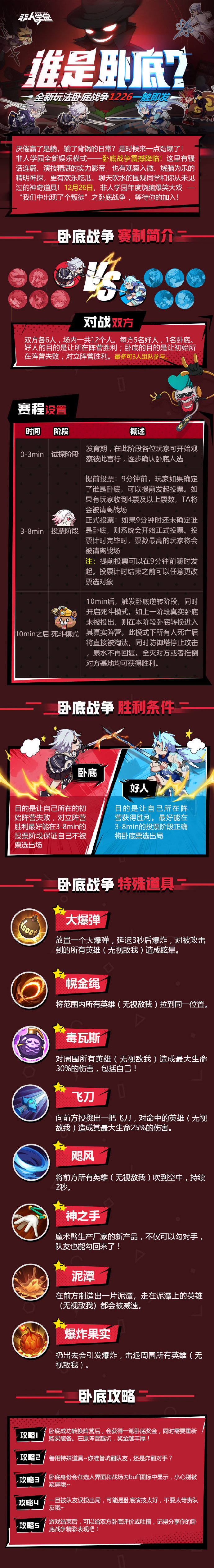 《非人学园》谁是卧底正式上线，玩法改动