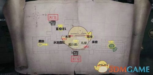 《第五人格》白沙街疯人院地图大门位置在哪