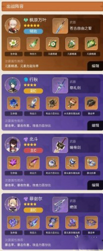 《原神》枫原万叶队伍搭配推荐