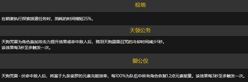 《原神》九条裟罗天赋介绍