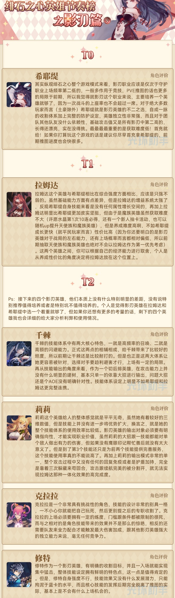 《绯石之心》节奏榜影刃篇攻略