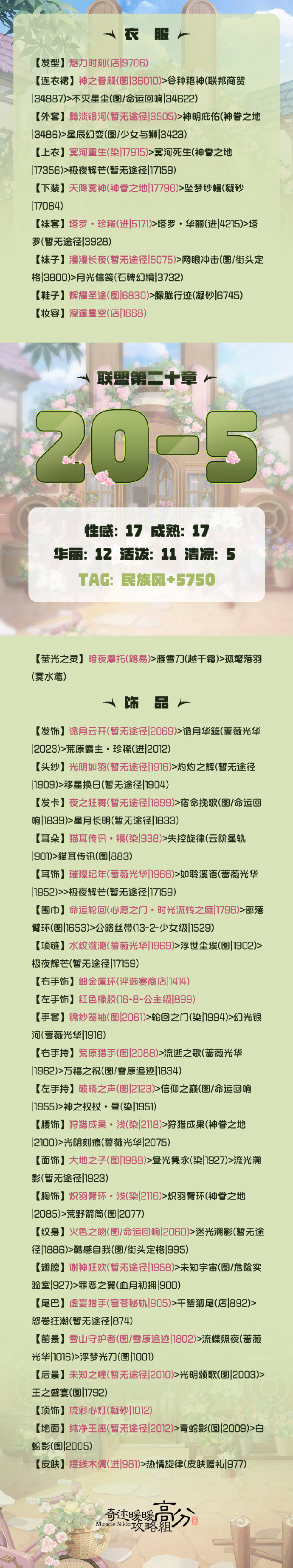 《奇迹暖暖》联盟20-5通关攻略