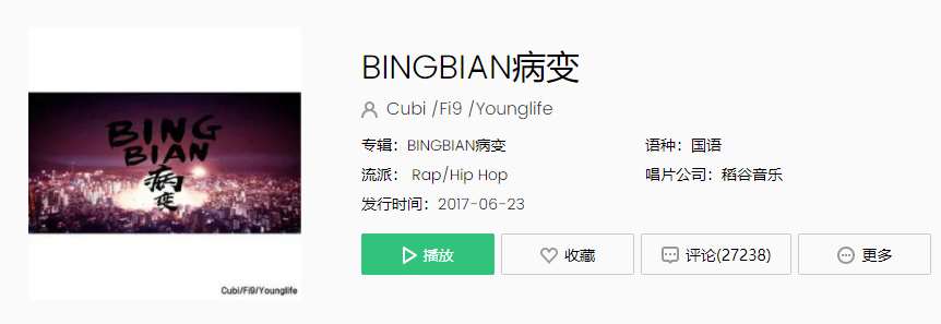 《抖音》BINGBIAN病变歌曲介绍