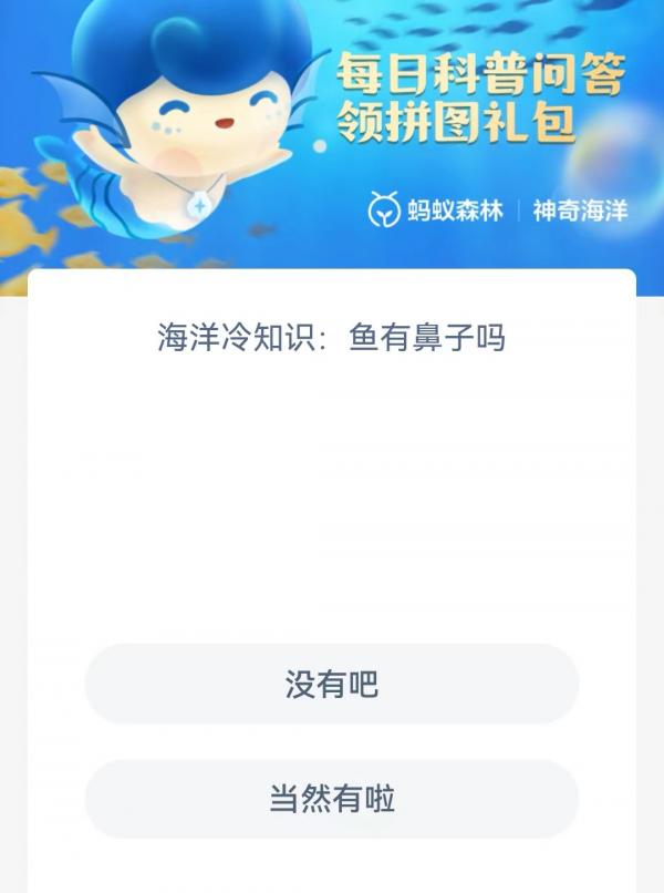 海洋冷知识鱼有鼻子吗