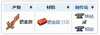 《泰拉瑞亚》钯金剑武器介绍