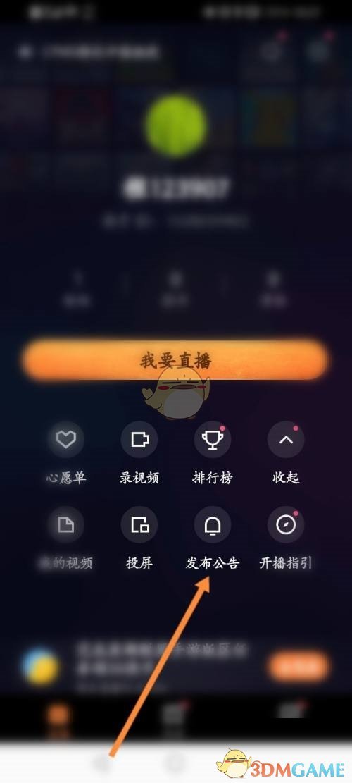 《快手直播伴侣》发布公告方法