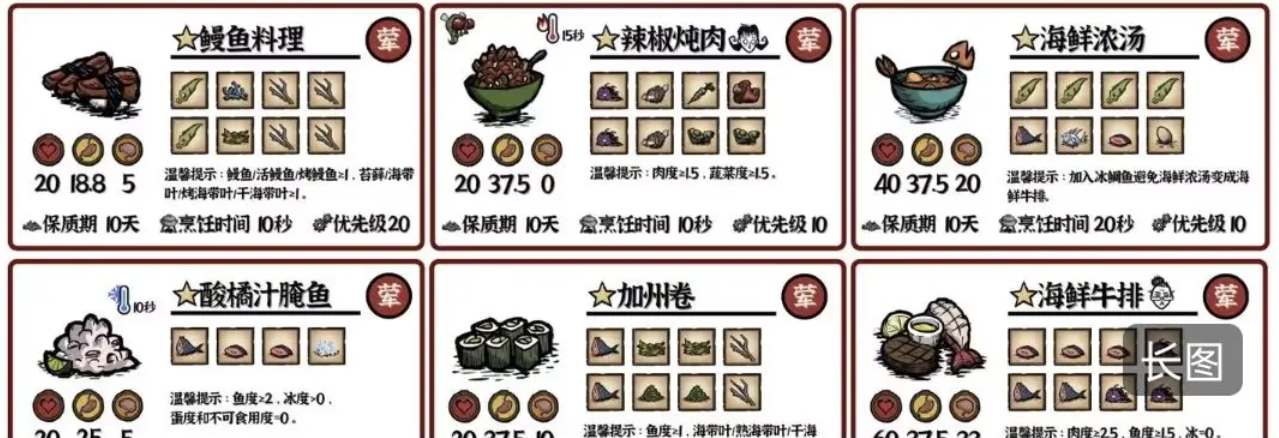 《饥荒新家园》料理食谱配方一览