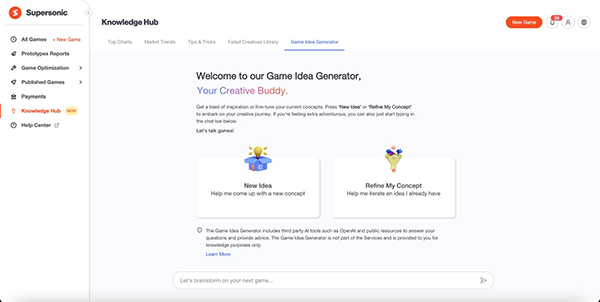 Supersonic 推出游戏创意生成器，AI助力开发者激发创作灵感