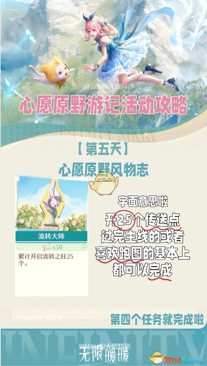 《无限暖暖》心愿原野游记第五天攻略