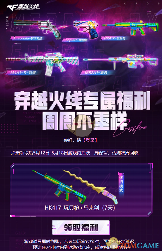 《穿越火线》5月福利周周领活动内容