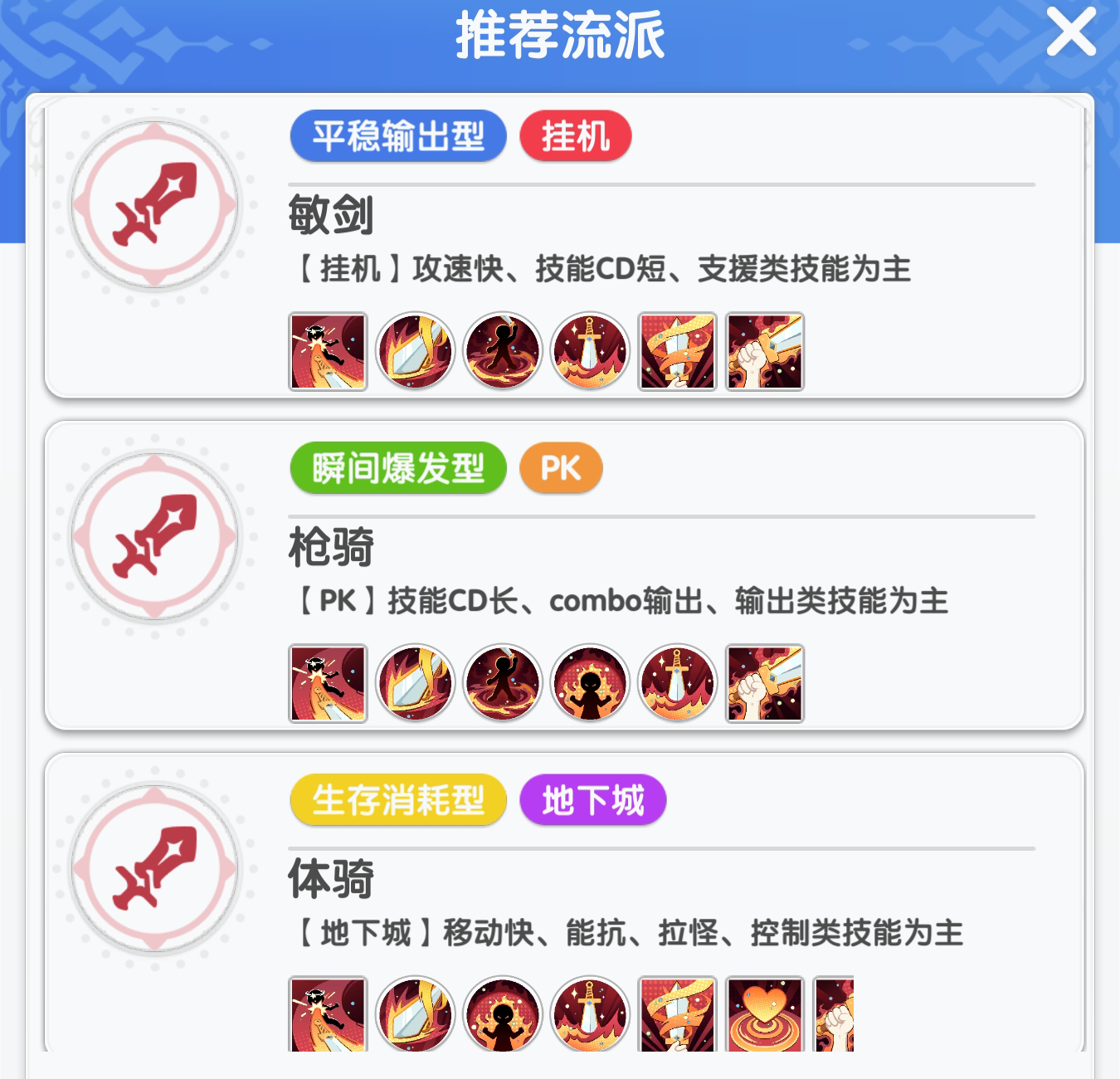 《仙境传说：重生》各职业推荐流派