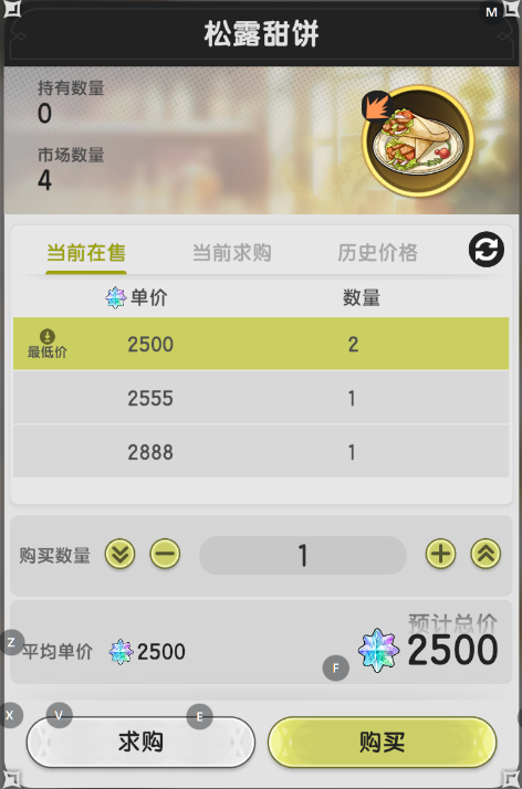 《仗剑传说》食材成本分析