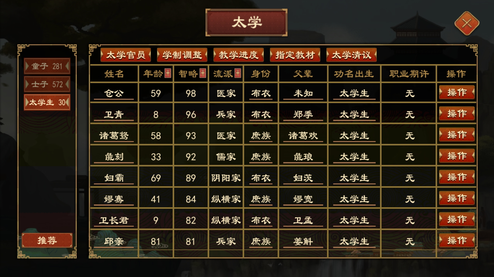 《大周列国志》太学系统功能介绍