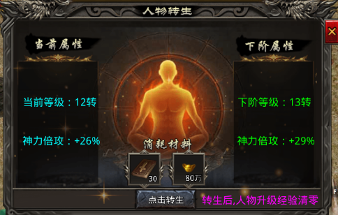 《小鱼传奇》转生系统攻略