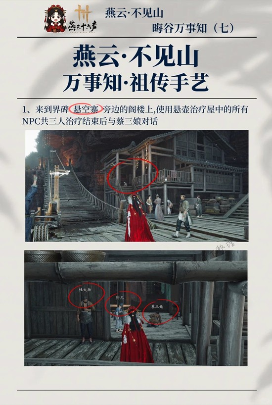 《燕云十六声》晦谷之七祖传手艺攻略