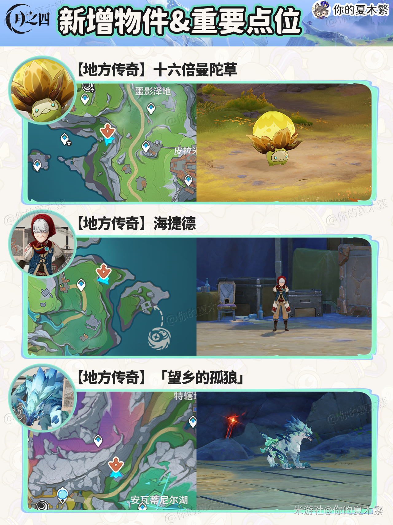 《原神》月之四新增物品收集点位一览