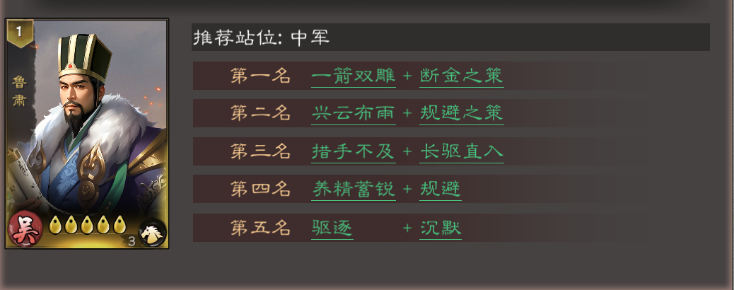 《三国乱世霸王》鲁肃玩法攻略