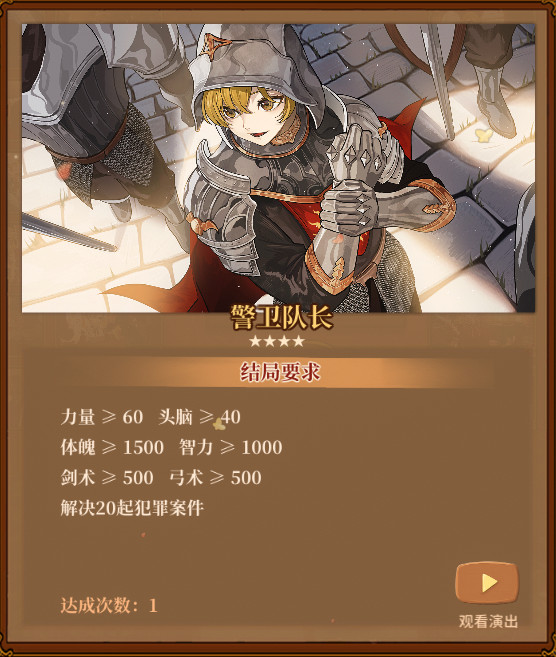 《火山的女儿：再度重逢》各职业需求一览