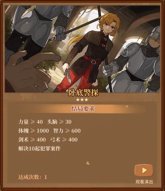 《火山的女儿：再度重逢》各职业需求一览