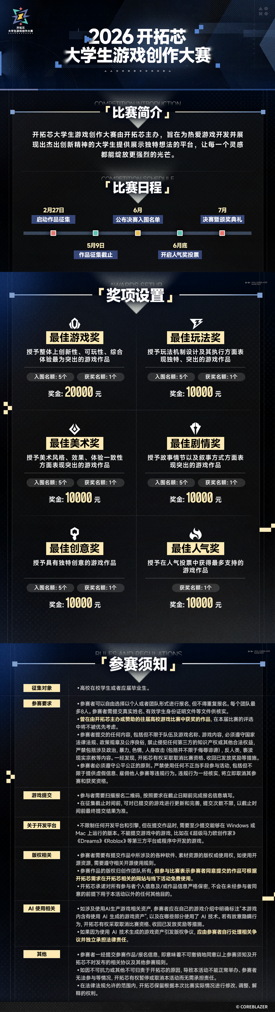 鹰角网络旗下“开拓芯”官宣2026大学生游戏创作大赛:六大奖项再度集结