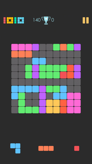 1010彩色方块拼图横竖消除手游app截图